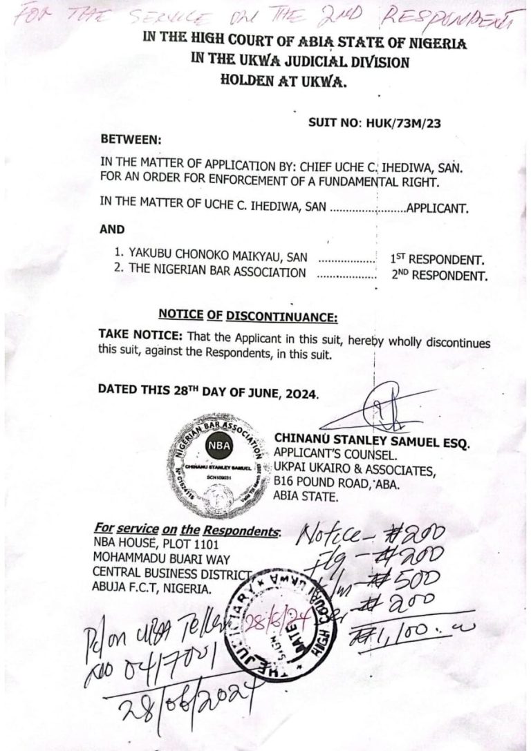 Senior lawyer discontinues case against NBA, Maikyau