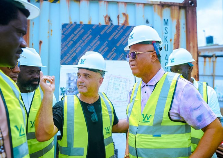 Gov Umo Eno  visits Ibom towers project site