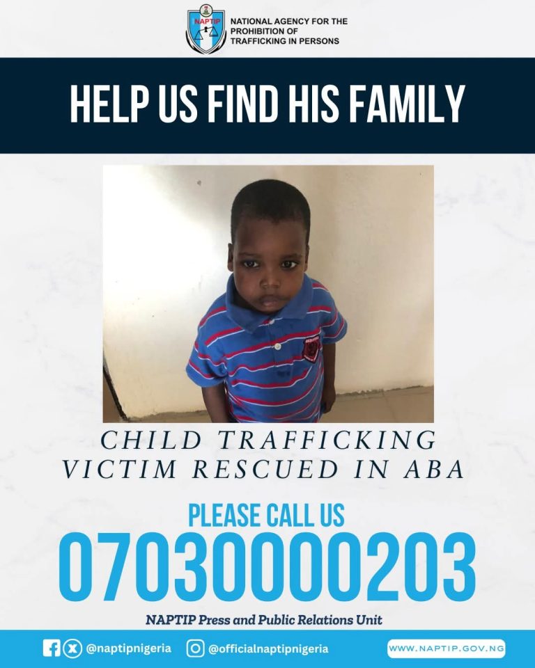 NAPTIP rescues Abuja baby sold for ₦1.8m in Aba