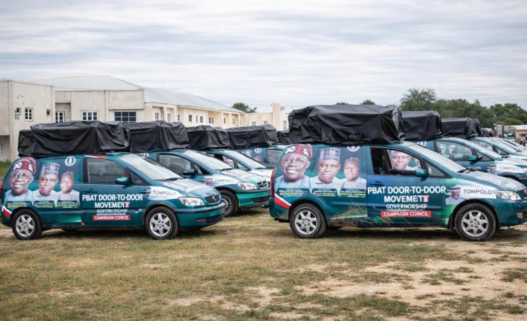 Tompolo’s grassroots movement storms Borno, unveils 44 campaign vehicles